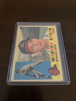 Warren Spahn 1960 Topps Baseball Card 445 Low Grade