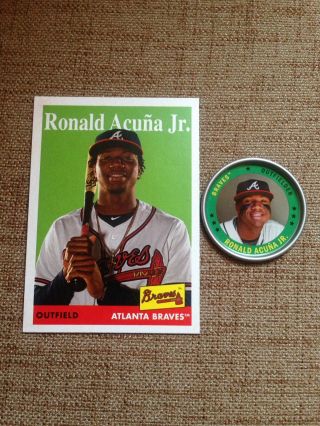 2019 Topps Archives Ronald Acuna Jr.  100 And Coin C - 25 Very Sharp
