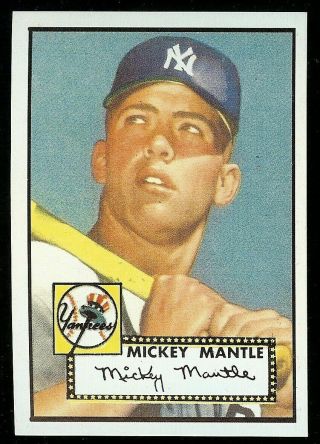 1952 Topps 311 Mickey Mantle Rookie Reprint Card Printed Thick Old Card Stock
