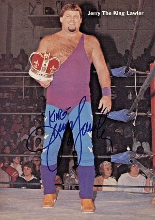 Jerry The King Lawler Autographed Signed Picture Photo Exact Proof Orig.  Wwf Wwe