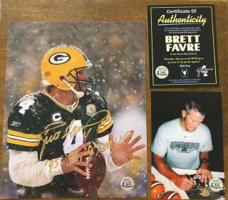 Brett Favre Green Bay Packers Signed And Inscribed 8x10 Photo Official Favre