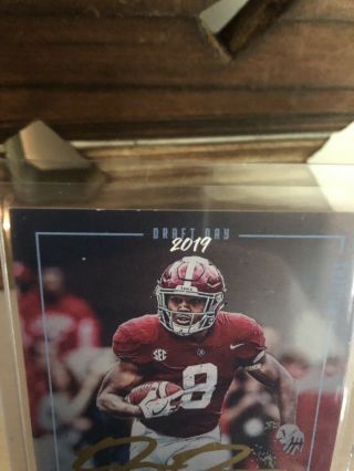 JOSH JACOBS 2019 PANINI LUMINANCE DRAFT DAY ROOKIE AUTO GOLD INK d /25 Or Less 3