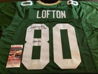 James Lofton Signed Green Bay Packers Jersey Inscribed " Hof 03 " (jsa)