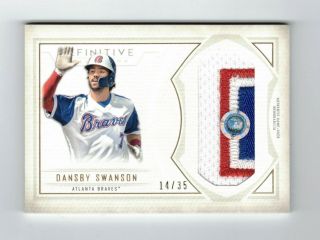 2019 Topps Definitive Dansby Swanson Jumbo Patch 14/35 Braves