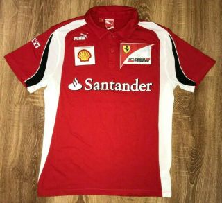 Scuderia Ferrari Santander Puma Formula 1 Racing Team Mens Polo Shirt Size S