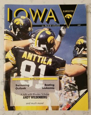 Iowa Hawkeyes Penn State Nittany Lions Football Program 9/18 1993 Jeff Anttila