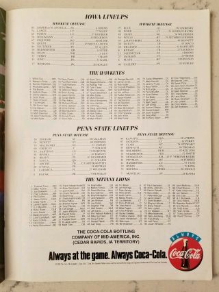 Iowa Hawkeyes Penn State Nittany Lions Football Program 9/18 1993 Jeff Anttila 5