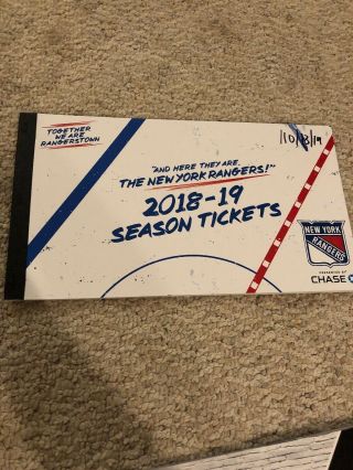 2018 - 19 York Rangers Season Ticket Book Set Stubs 1 Ticket To All 44 Games