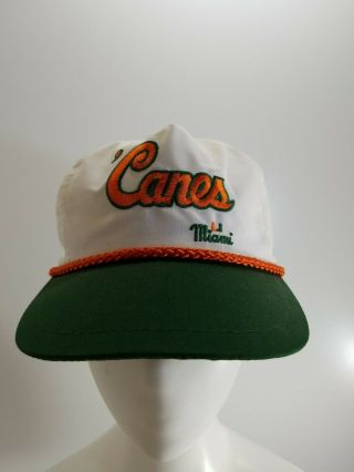 Vintage University Of Miami Hurricanes Baseball Cap Hat Embroidered Orange Green