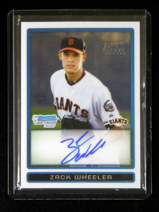 Zack Wheeler 2009 1st Bowman Chrome Draft Picks Prospect Autograph Auto Mets