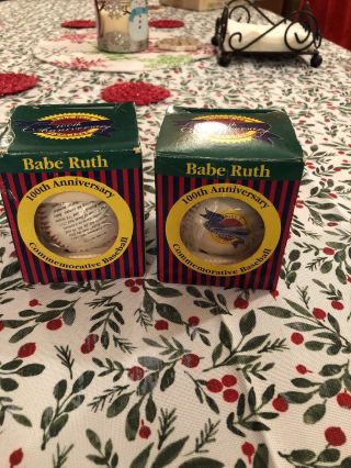 2 Babe Ruth 100th Anniversary Commemorative Baseball With