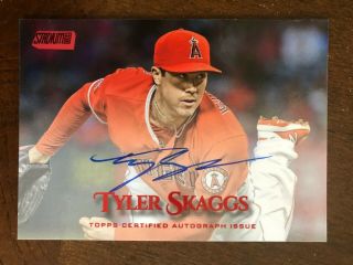 2019 Topps Stadium Club Tyler Skaggs Red /50 Auto Los Angeles Angels Autograph