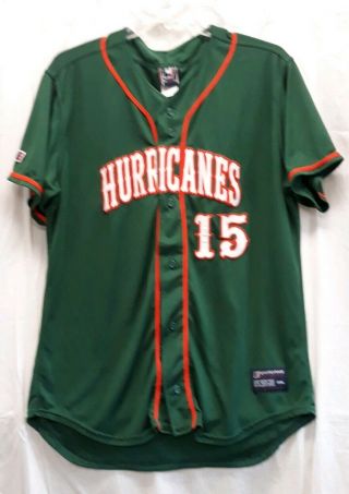 Men’s Uesports Um Miami Hurricanes Baseball Jersey Sz Xxl Stitched Green