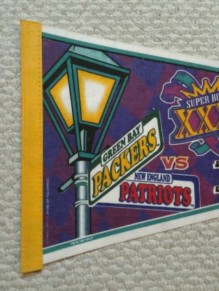 Bowl XXXI 31 Green Bay Packers England Patriots Full Size NFL Pennant 5