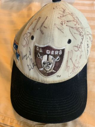 Oakland Raiders Autographed By 15,  Cap Has 21,  Years Of Collecting Signatures