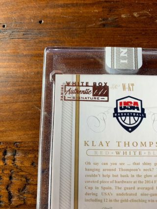 2014/15 Flawless Klay Thompson USA WHITE BOX 1/1 Auto 3