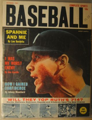 1962 Complete Sports Baseball - York Yankees Mickey Mantle