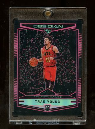 2018 Chronicles 575 Trae Young Obsidian Preview Pink Prizm Rc Rookie /75