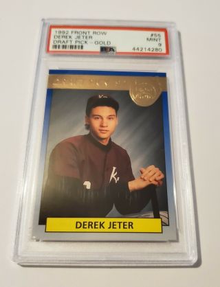 1992 Derek Jeter Psa 9 Front Row Gold Rookie Rc 55 Looks Gem