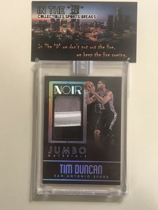 Tim Duncan 16/17 Noir Jumbo Materials 3 - Color Game Patch Black Box 1/1