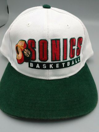 Vintage Seattle Supersonics Snapback Hat Nba Basketball Sonics Starter