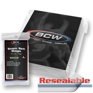 1000 Bcw Resealable Team Set Bags Card Sleeve Holders