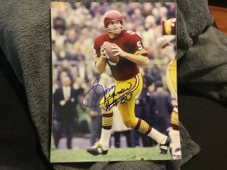 Sonny Jurgensen Signed Autograph 8x10 Photo Washington Redskins Football Hof