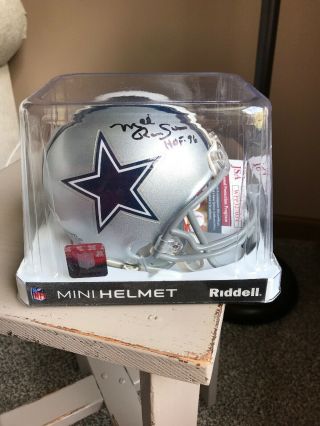 Mel Renfro Signed Autographed Mini Helmet Dallas Cowboys Hof 96 Authentic Jsa