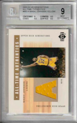 2002 - 03 Ud Generations All - Time Authentics Mg - A Magic Johnson Bgs 9