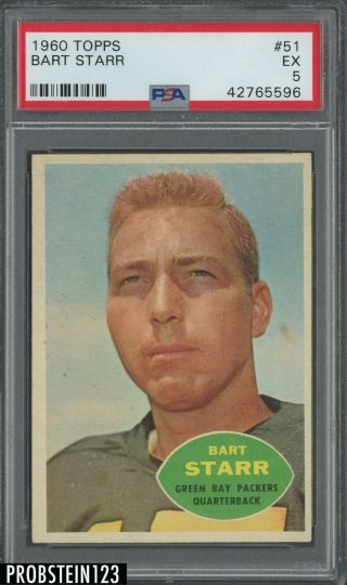 1960 Topps 51 Bart Starr Psa 5 Ex Packers Hof