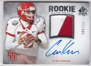 Case Keenum Redskins Houston Cougars 2012 Sp Authentic Rookie Patch Auto Rc /885