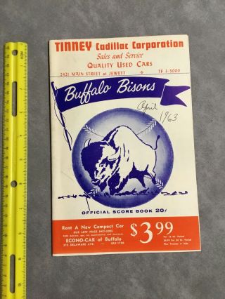 1963 Buffalo Bisons Baseball Program