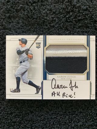 Aaron Judge 2017 National Treasures Auto Patch Rc 95/99 All Rise Inscription