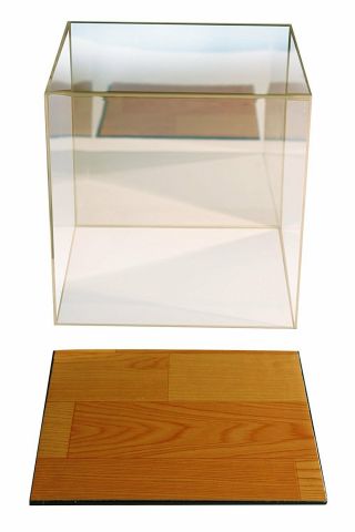 Volleyball Full Size Acrylic Display Case With Wood Floor & Mirror (A008 - MWB) 3