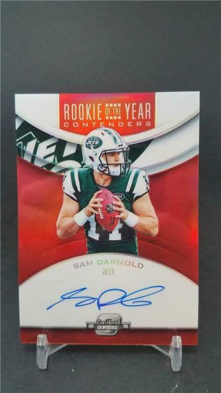2018 Panini Contenders Optic Sam Darnold Rya - Sd Rookie Rc Red Sp /99 Auto Jets