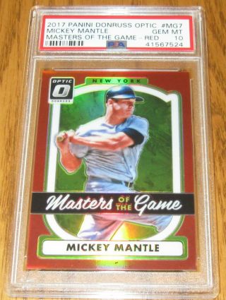 Mickey Mantle Donruss Optic Masters Of The Game Red /99 Psa Gem 10