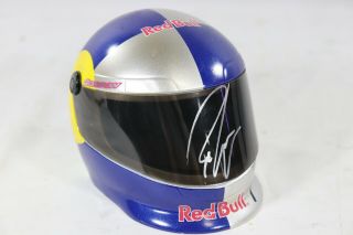 Robby Gordon Autographed Red Bull Racing Team Mini Helmet