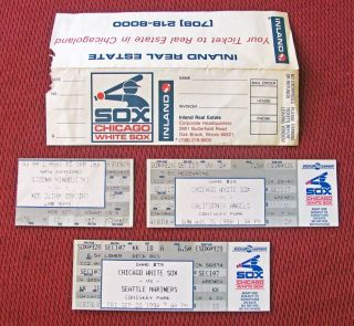 3 1990 Chicago White Sox Mlb Comiskey Park Final Season Tickets (see List),  Env