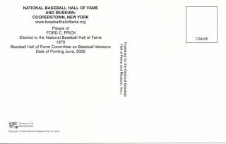 Dave Van Horne Signed Autographed Hall of Fame Postcard Ford Frick Baseball 2