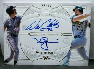 2019 Topps Definitive Will Clark Mark Mcgwire Dual Autograph 