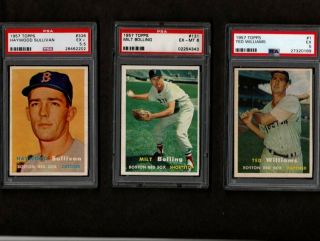 1957 Topps Boston Red Sox Team Complete 27 Card Set With 6 Graded & Ted Williams