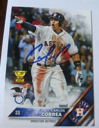 2016 Signed Topps All Star Rookie Houston Astros Carlos Correa.  No