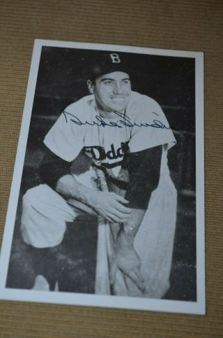 Duke Snider Signed 3x5 Photo Postcard Brooklyn Dodgers Hof 1980,  D:2011