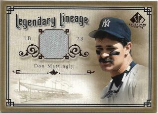 2005 Sp Legendary Cuts Don Mattingly Ny Yankees Legendary Lineage Jersey