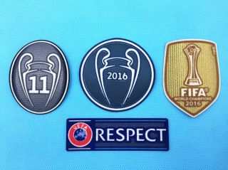 Real Madrid Uefa 2016 Champion League Patch Badge Set Jersey Shirt Ronaldo Bale