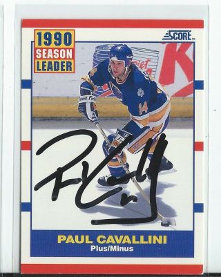 Paul Cavallini Signed 1990/91 Score Card 349