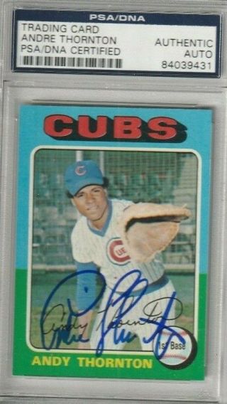 Andre Thornton Chicago Cubs Psa Cert Encapsulated Autograph Signed 75 Topps Card