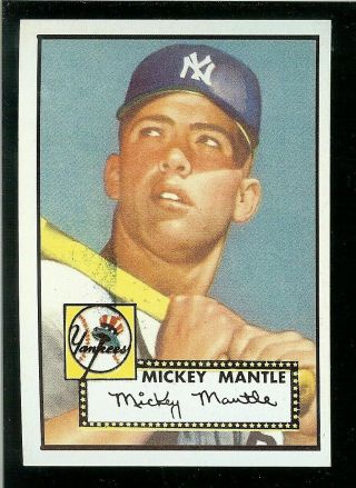 1952 Topps 311 Mickey Mantle Vintage Rc Rookie Reprint Card
