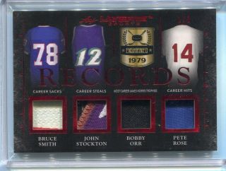 2019 Leaf Ultimate Sports Smith Stockton Orr Pete Rose Game Jersey 1/3