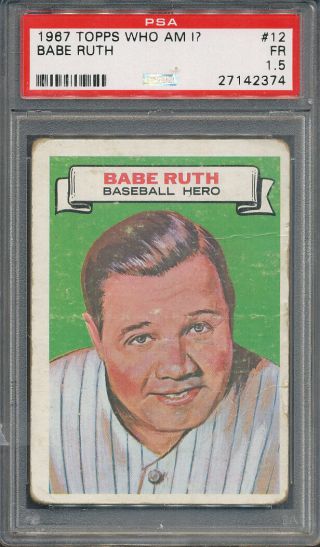 1967 Topps Who Am I? 12 Babe Ruth Psa Fr 1.  5 2374